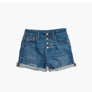 Madewell High-Rise Denim Boyshorts: Button-Through Edition Clanton Wash Size 25